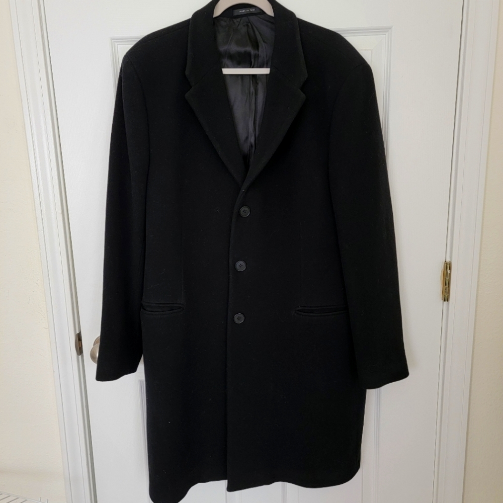 Vintage Emporio Armani Black Wool Men's Coat